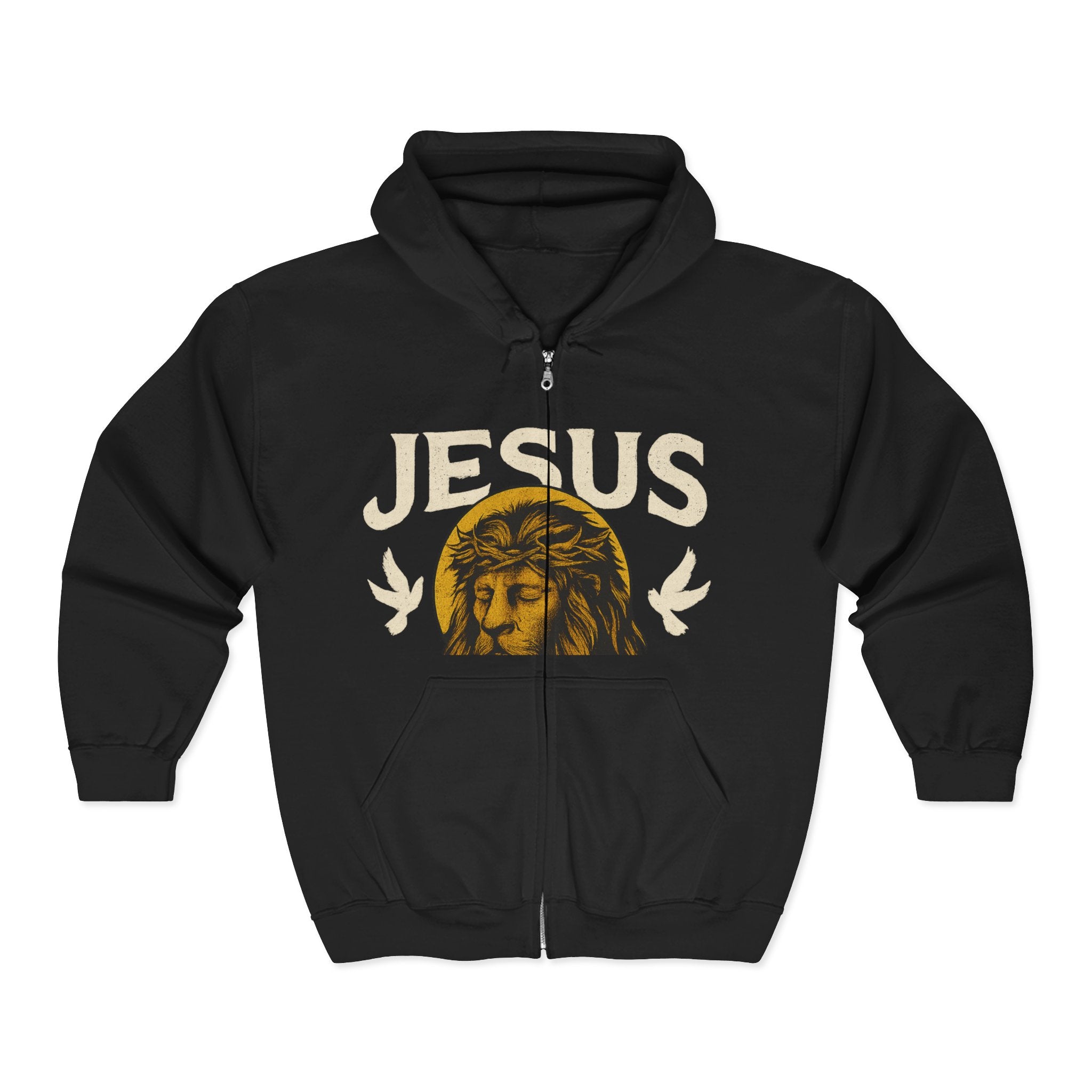 Jesus Lion Hoodie - Christian Zip-Up Sweatshirt | Holy & Pure