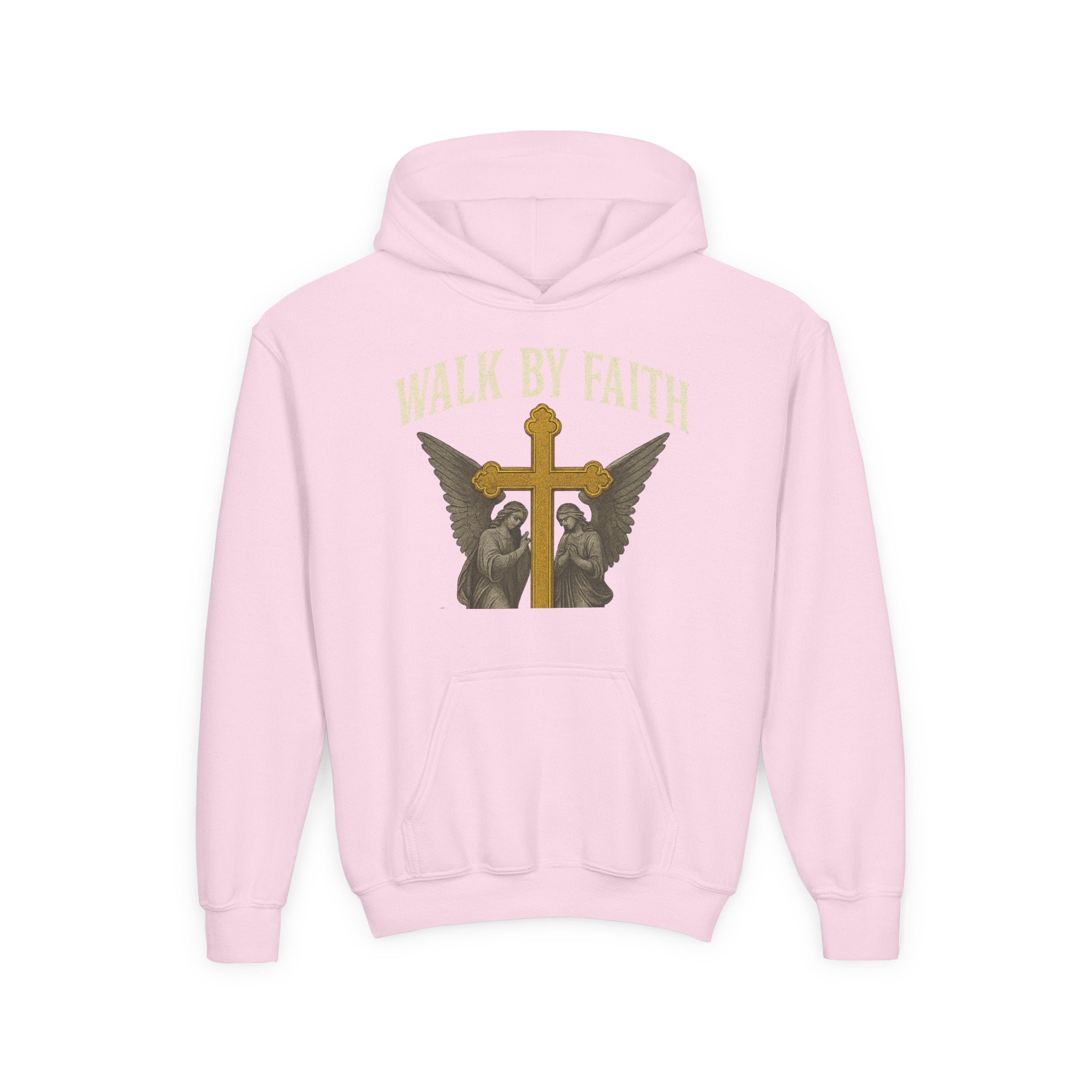 Youth Christian Hoodie - Walk by Faith My Rock Design | Holy & Pure