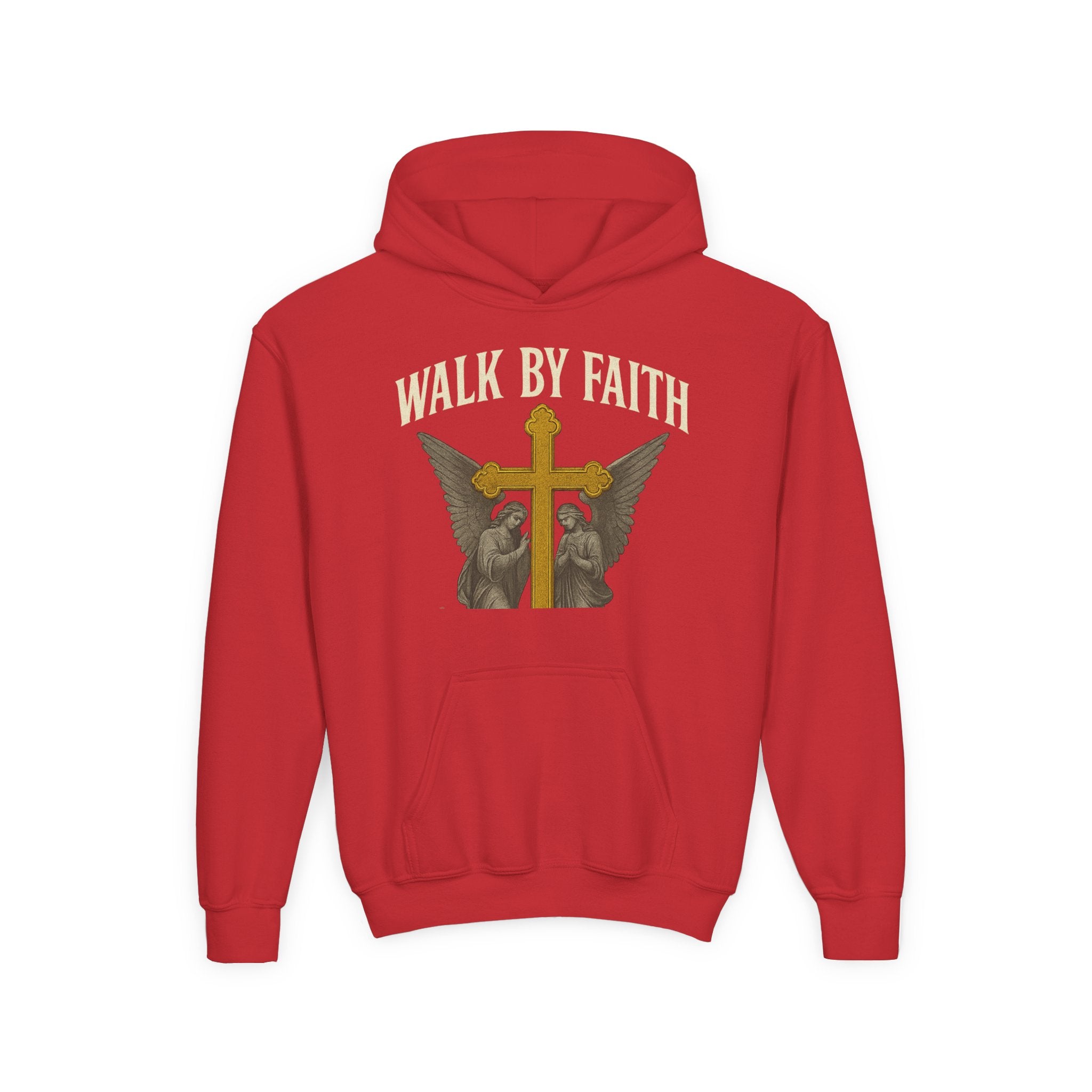Youth Christian Hoodie - Walk by Faith My Rock Design | Holy & Pure