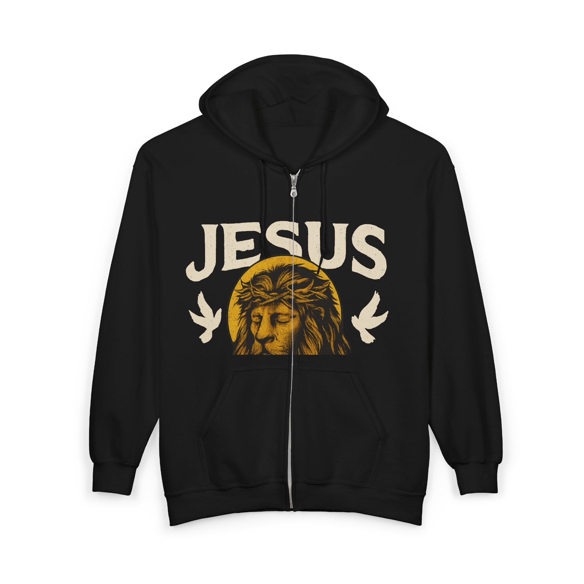 Jesus Lion Hoodie - Christian Zip-Up Sweatshirt | Holy & Pure