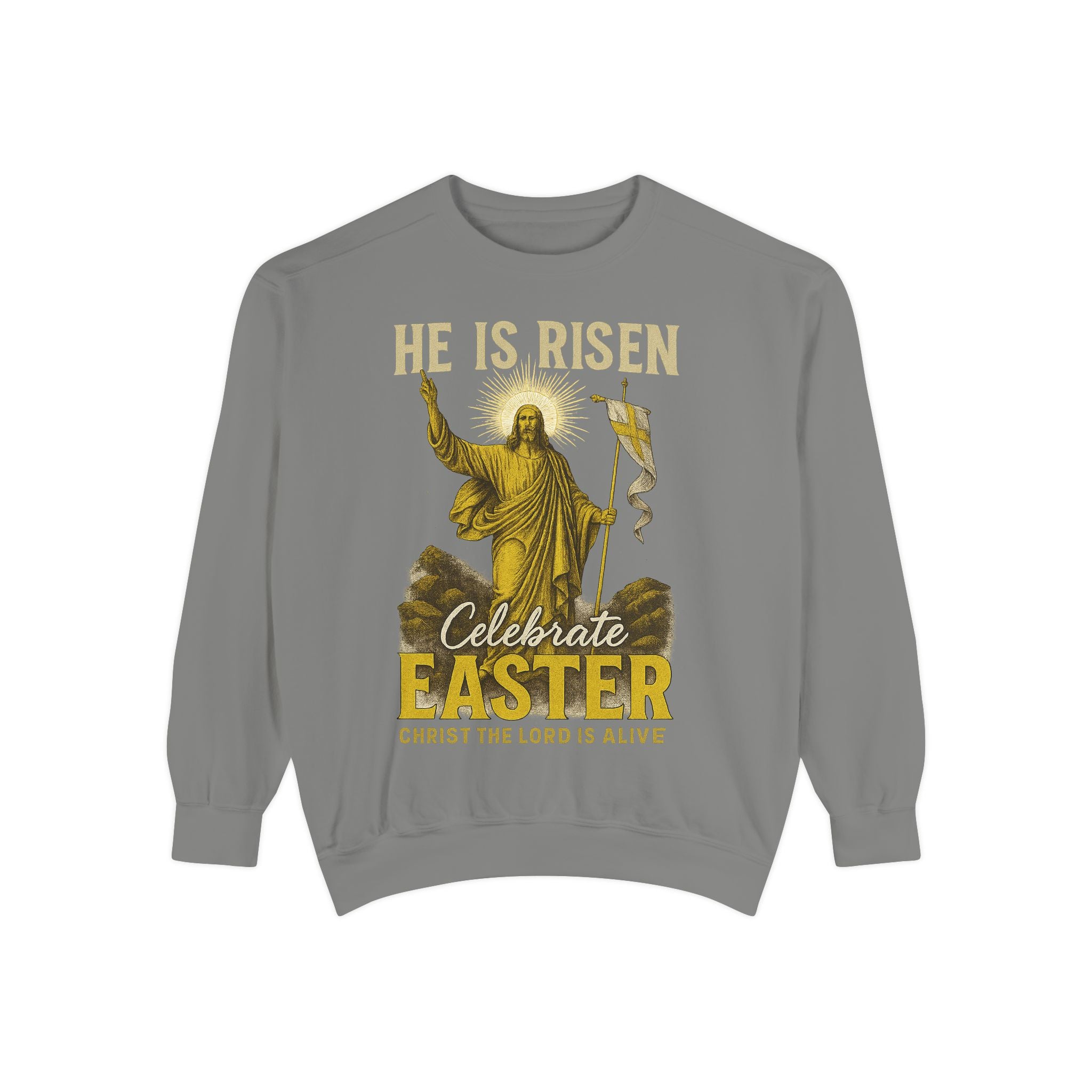 Easter Sweatshirt - He is Risen Fear Not Christian Apparel | Holy & Pure
