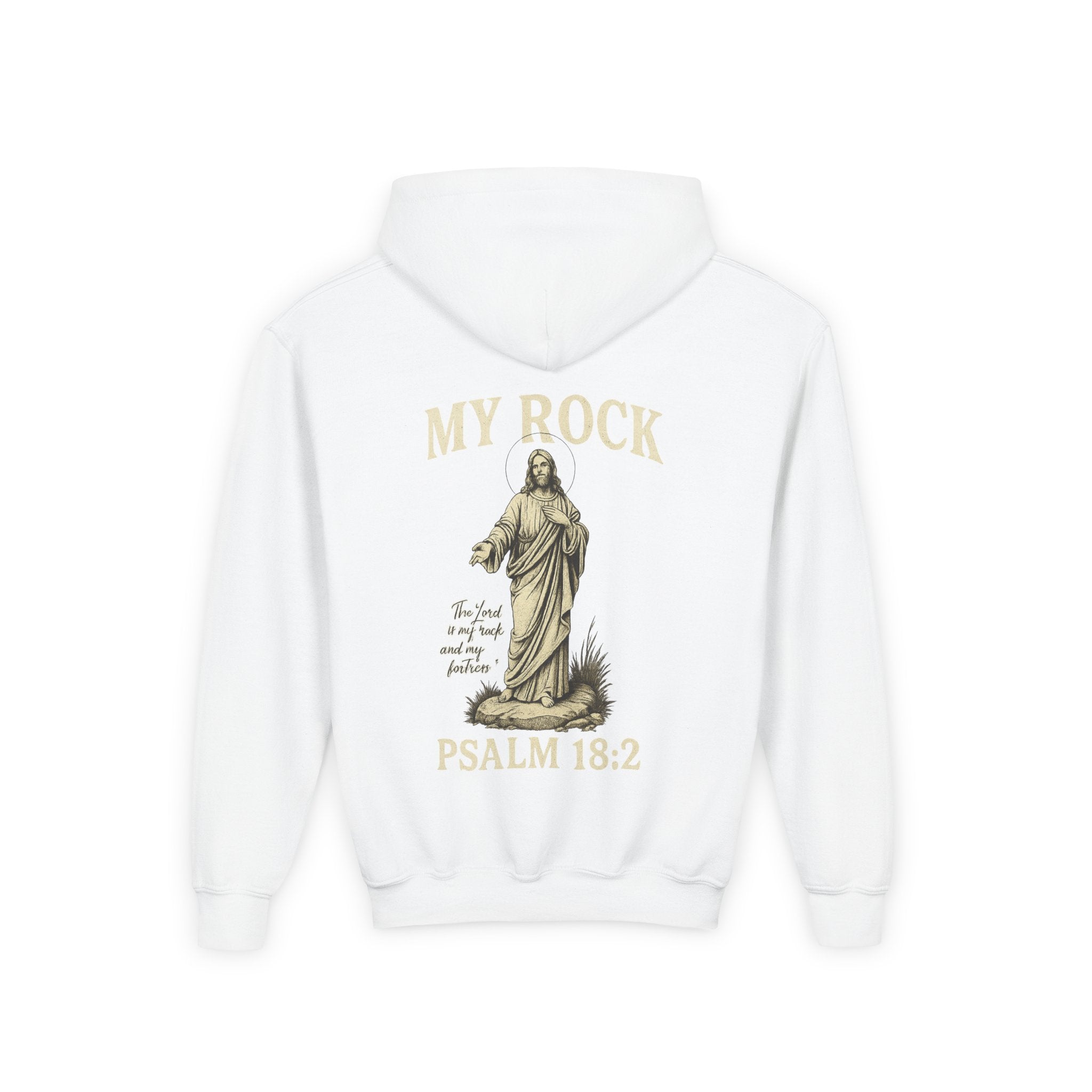 Youth Christian Hoodie - Walk by Faith My Rock Design | Holy & Pure