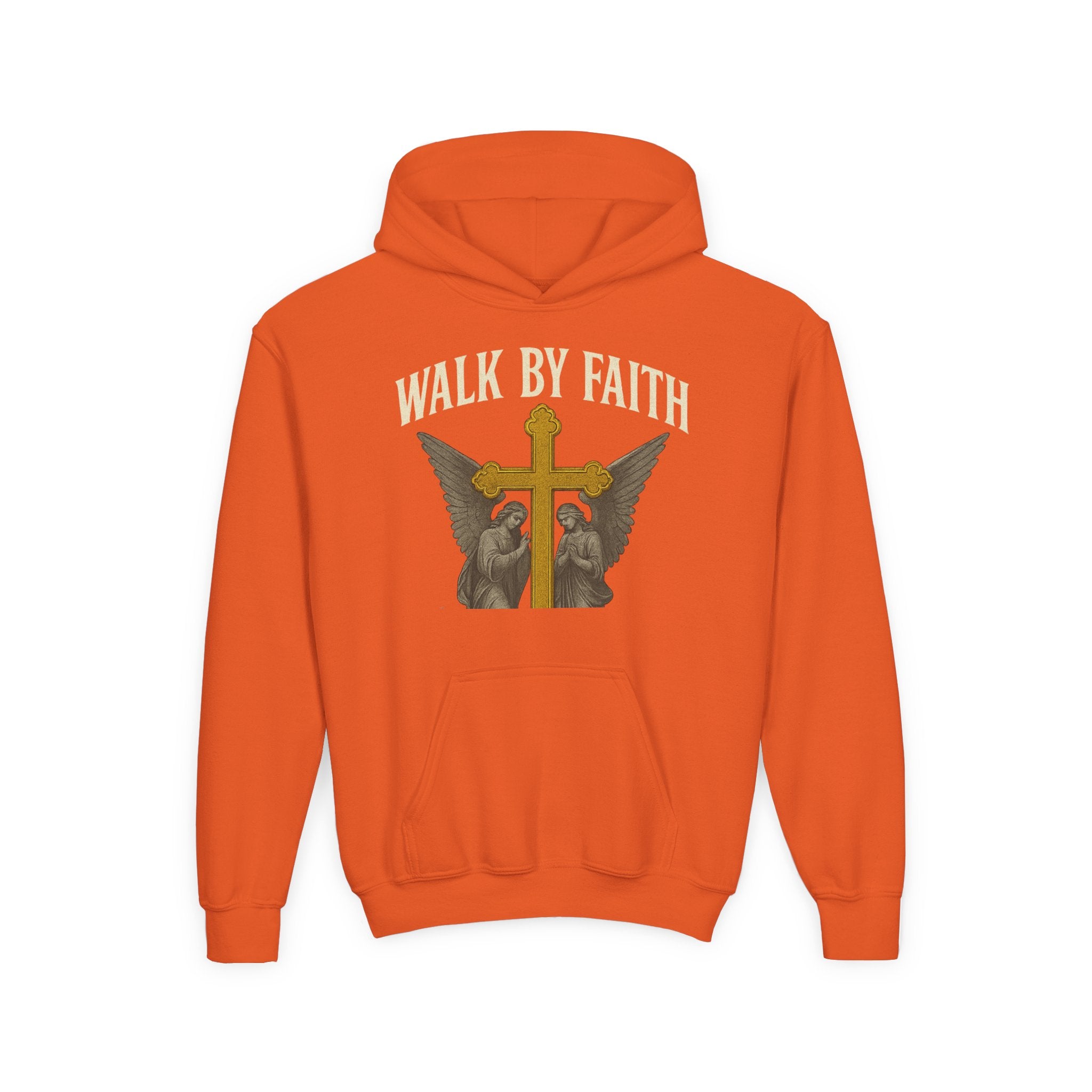 Youth Christian Hoodie - Walk by Faith My Rock Design | Holy & Pure