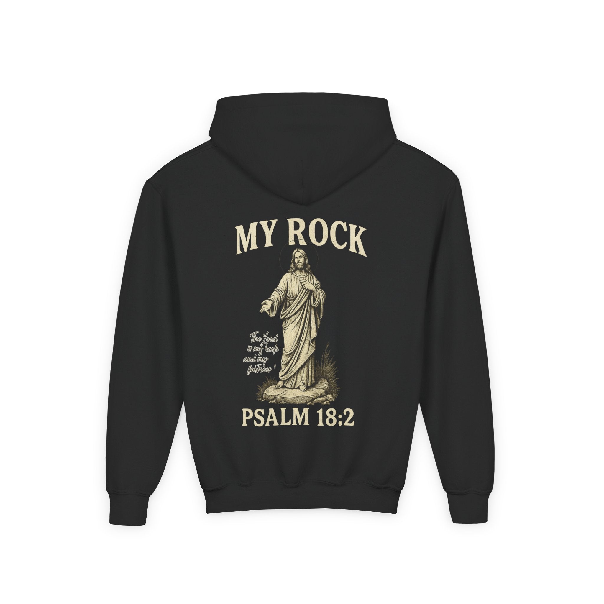 Youth Christian Hoodie - Walk by Faith My Rock Design | Holy & Pure