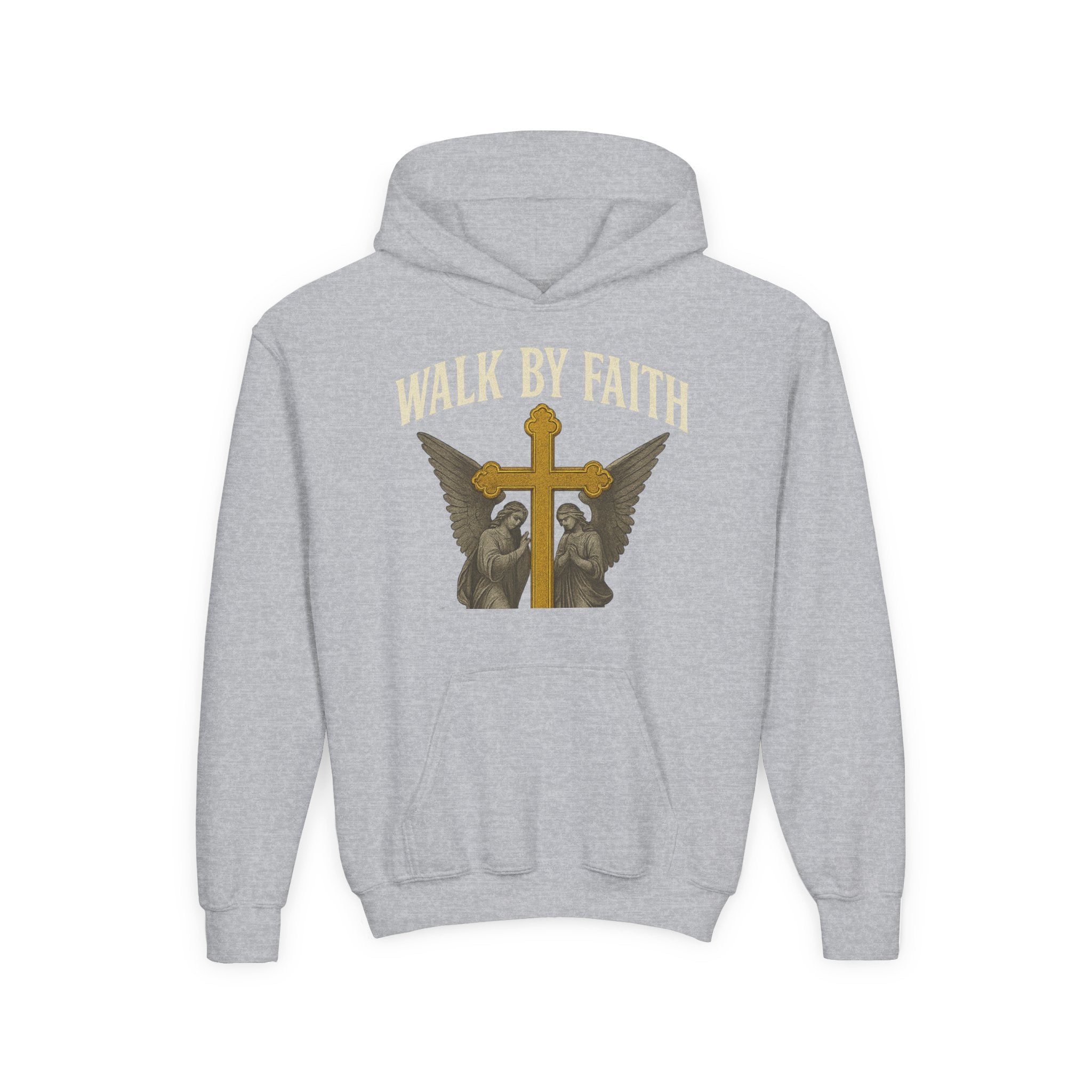 Youth Christian Hoodie - Walk by Faith My Rock Design | Holy & Pure