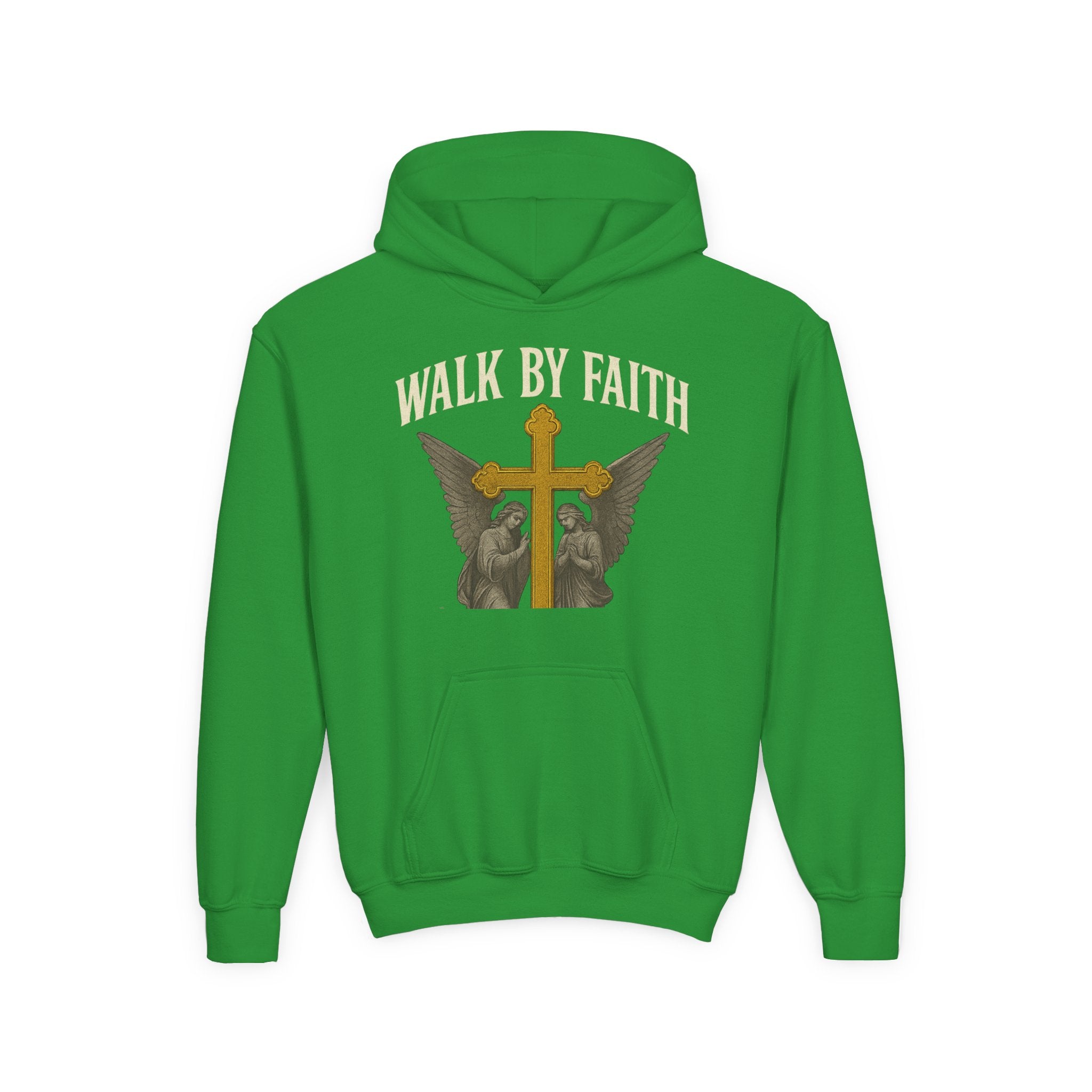 Youth Christian Hoodie - Walk by Faith My Rock Design | Holy & Pure