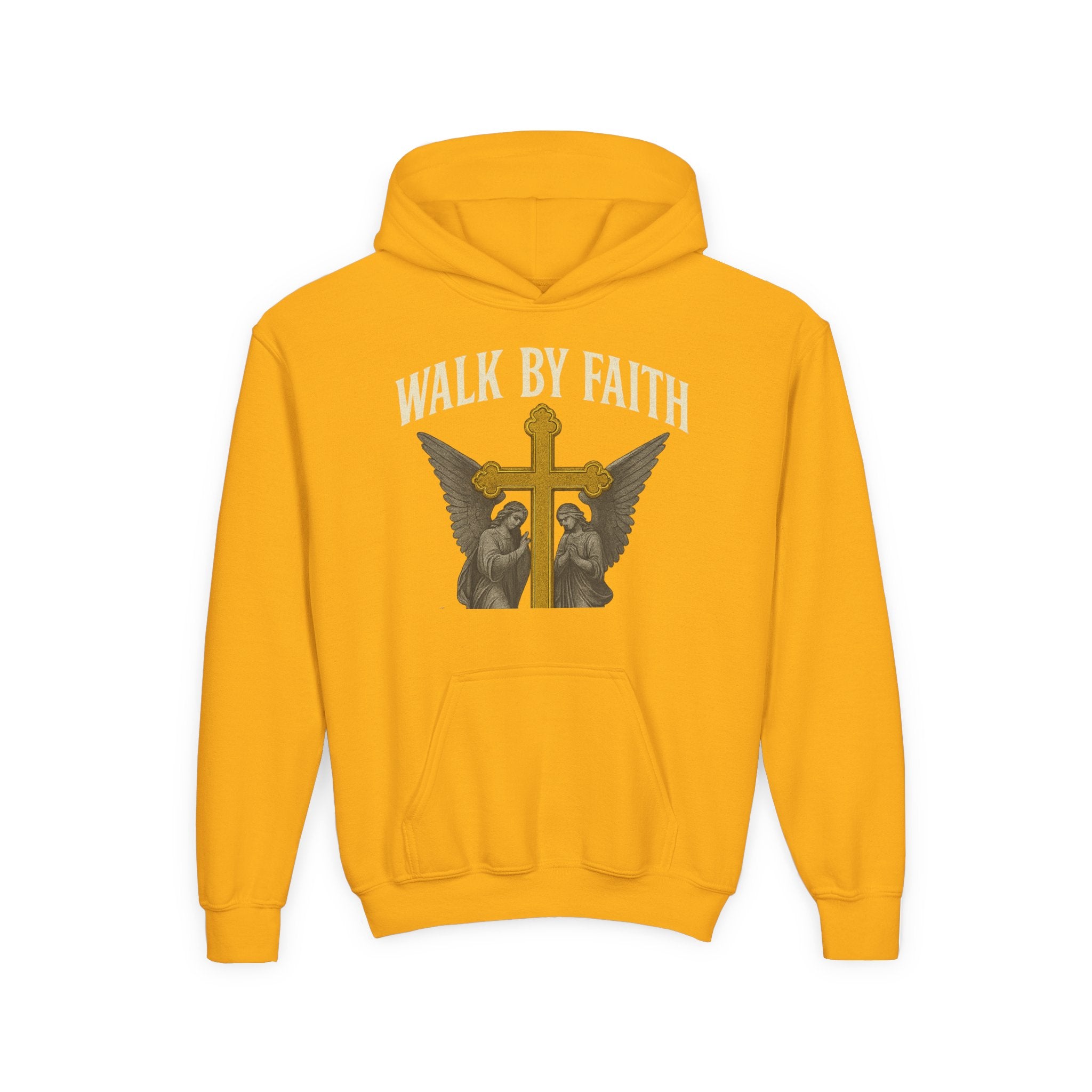 Youth Christian Hoodie - Walk by Faith My Rock Design | Holy & Pure