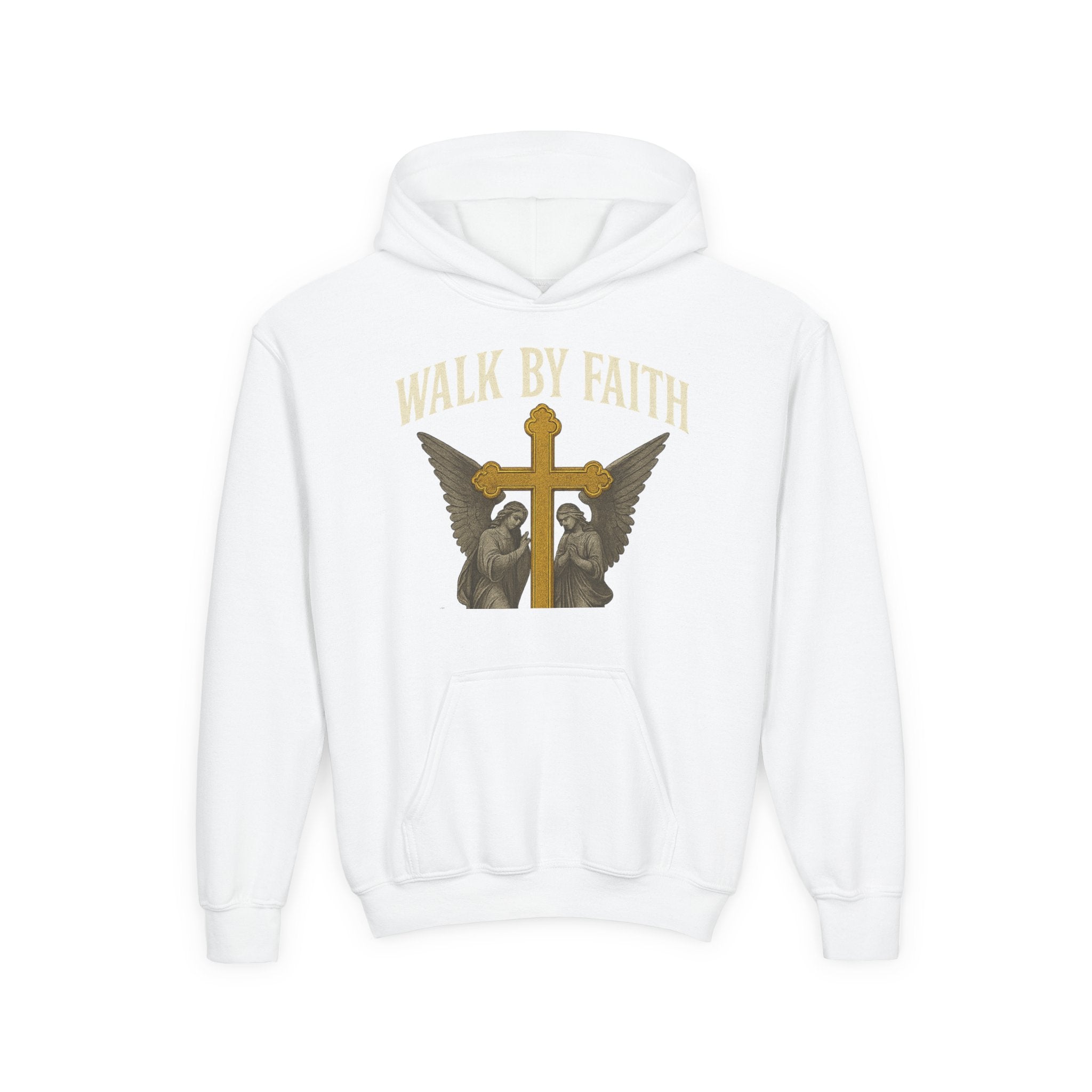 Youth Christian Hoodie - Walk by Faith My Rock Design | Holy & Pure