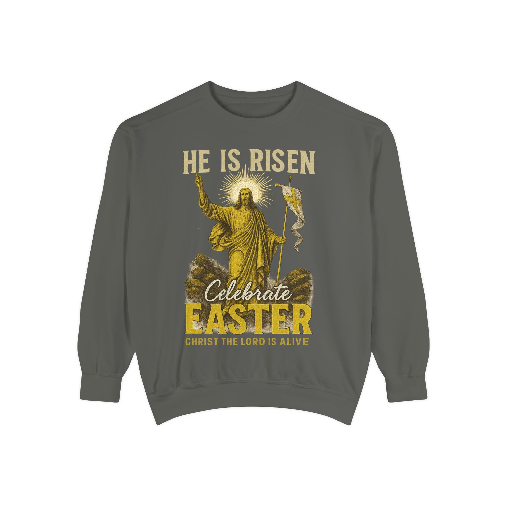 Easter Sweatshirt - He is Risen Fear Not Christian Apparel | Holy & Pure